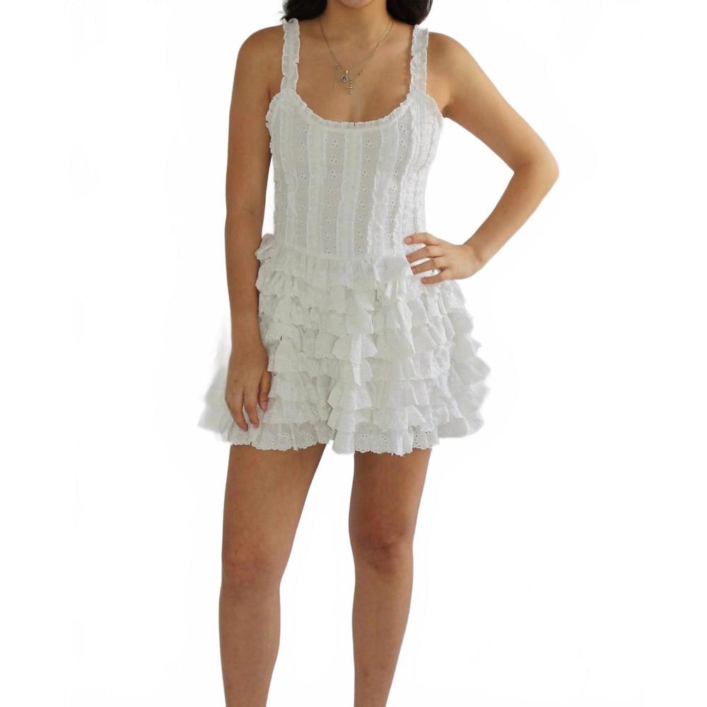 NEW AMY JANE LONDON genevieve mini dress in white